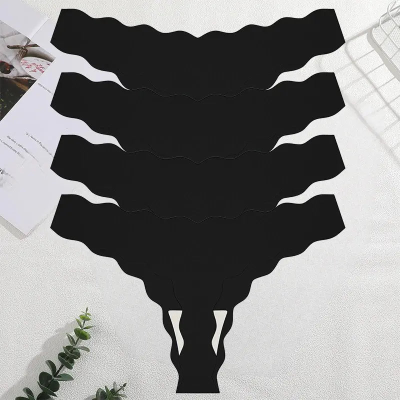 4 Pack Seamless Wavy Edge Thong Underwear for Women Ultra Soft Comfortable Invisible Low Rise Stretch Panties New Color 2026 luxecrown.co.uk