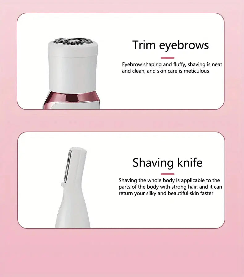 4 in 1 Electric Razor for Women Shaver Lady Shaver Body Hair Trimmer for Armpit Bikini Arm Leg Face Mustache Portable Painless luxecrown.co.uk