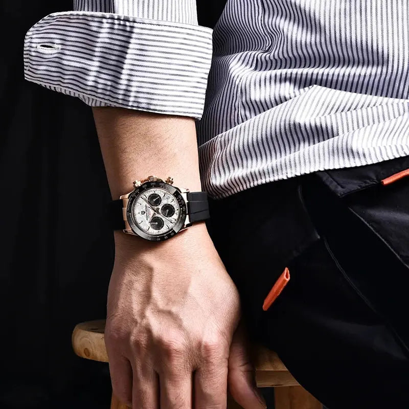 40mm New V2 PAGANI DESIGN Men's Quartz Watches Sapphire Retro Chronograph Stainless Steel Waterproof Watch Men Relogio Masculino luxecrown.co.uk
