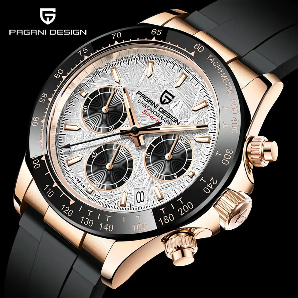 40mm New V2 PAGANI DESIGN Men's Quartz Watches Sapphire Retro Chronograph Stainless Steel Waterproof Watch Men Relogio Masculino luxecrown.co.uk