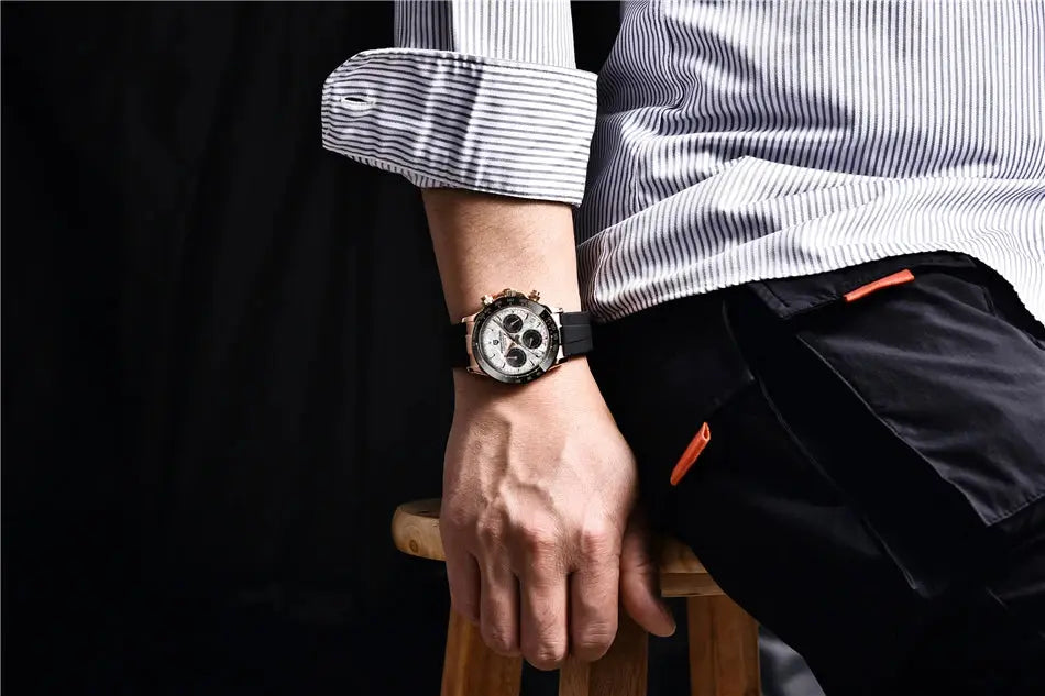 40mm New V2 PAGANI DESIGN Men's Quartz Watches Sapphire Retro Chronograph Stainless Steel Waterproof Watch Men Relogio Masculino luxecrown.co.uk