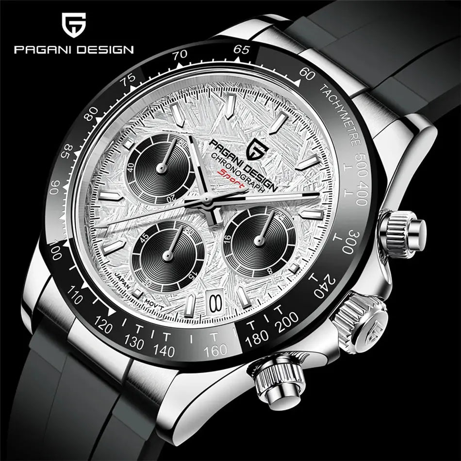 40mm New V2 PAGANI DESIGN Men's Quartz Watches Sapphire Retro Chronograph Stainless Steel Waterproof Watch Men Relogio Masculino luxecrown.co.uk