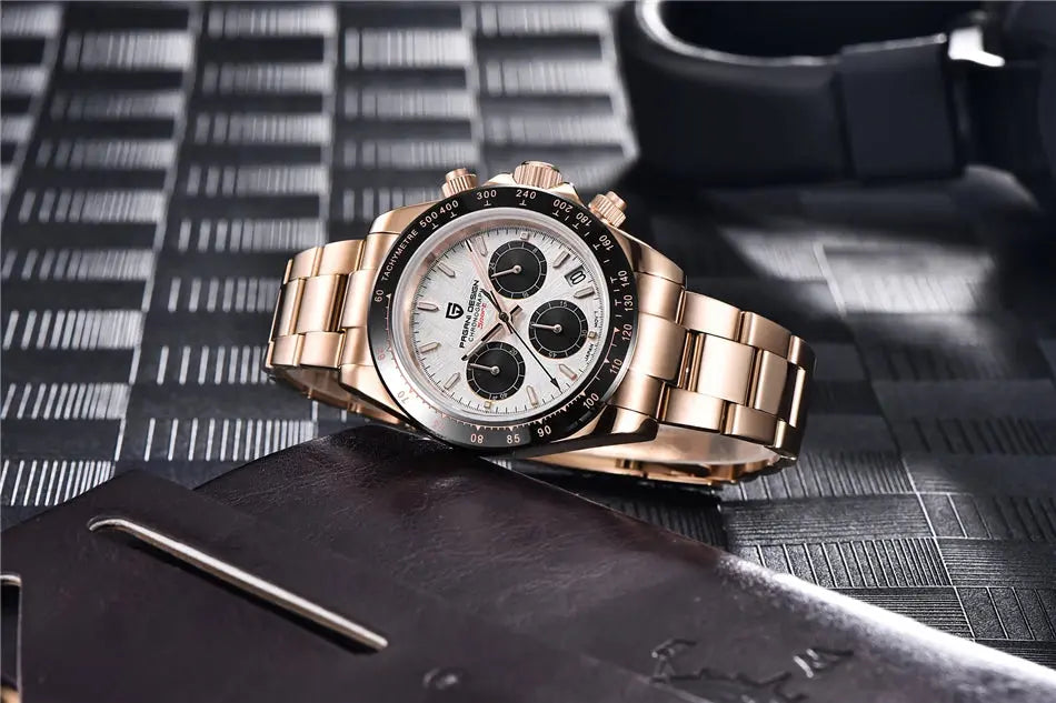 40mm New V2 PAGANI DESIGN Men's Quartz Watches Sapphire Retro Chronograph Stainless Steel Waterproof Watch Men Relogio Masculino luxecrown.co.uk
