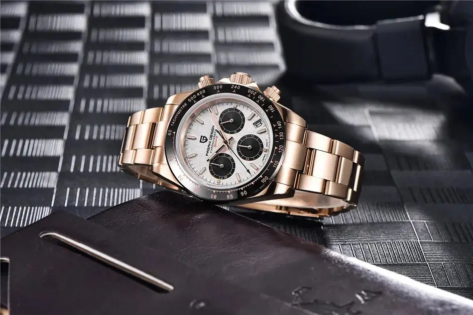 40mm New V2 PAGANI DESIGN Men's Quartz Watches Sapphire Retro Chronograph Stainless Steel Waterproof Watch Men Relogio Masculino luxecrown.co.uk