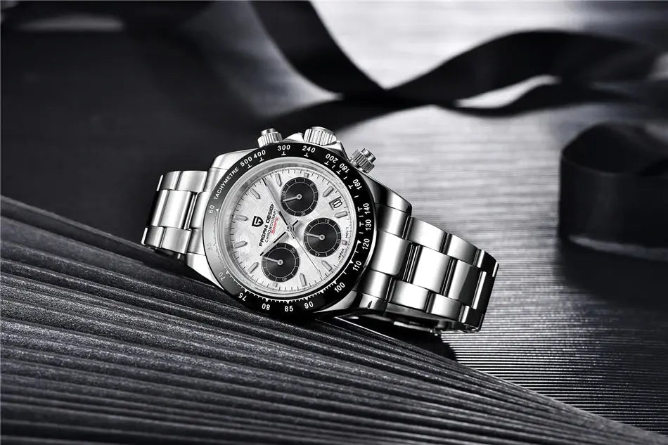 40mm New V2 PAGANI DESIGN Men's Quartz Watches Sapphire Retro Chronograph Stainless Steel Waterproof Watch Men Relogio Masculino luxecrown.co.uk