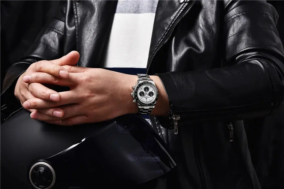 40mm New V2 PAGANI DESIGN Men's Quartz Watches Sapphire Retro Chronograph Stainless Steel Waterproof Watch Men Relogio Masculino luxecrown.co.uk