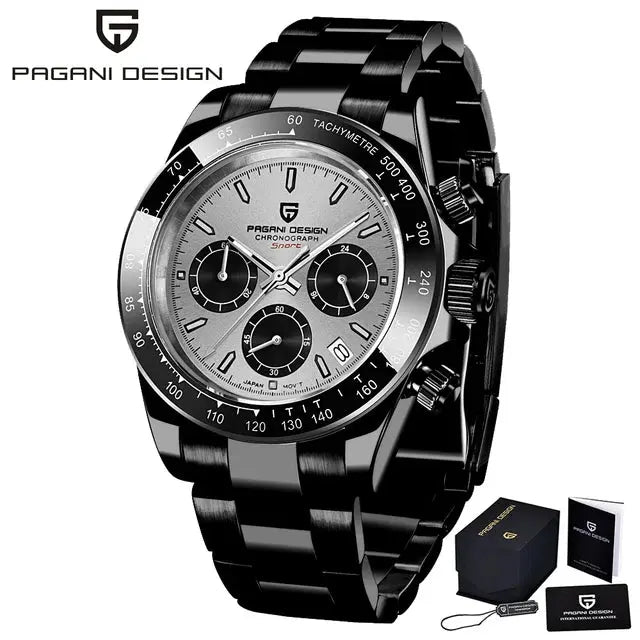 40mm New V2 PAGANI DESIGN Men's Quartz Watches Sapphire Retro Chronograph Stainless Steel Waterproof Watch Men Relogio Masculino luxecrown.co.uk