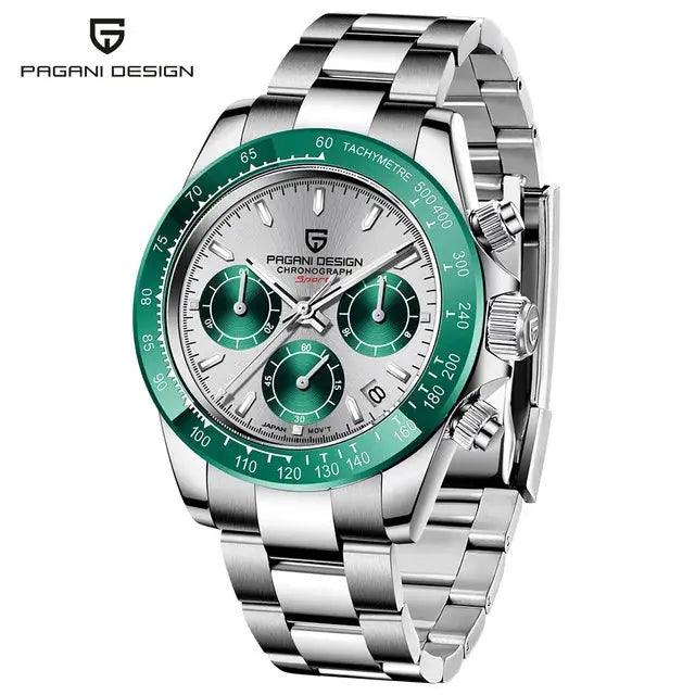 40mm New V2 PAGANI DESIGN Men's Quartz Watches Sapphire Retro Chronograph Stainless Steel Waterproof Watch Men Relogio Masculino luxecrown.co.uk