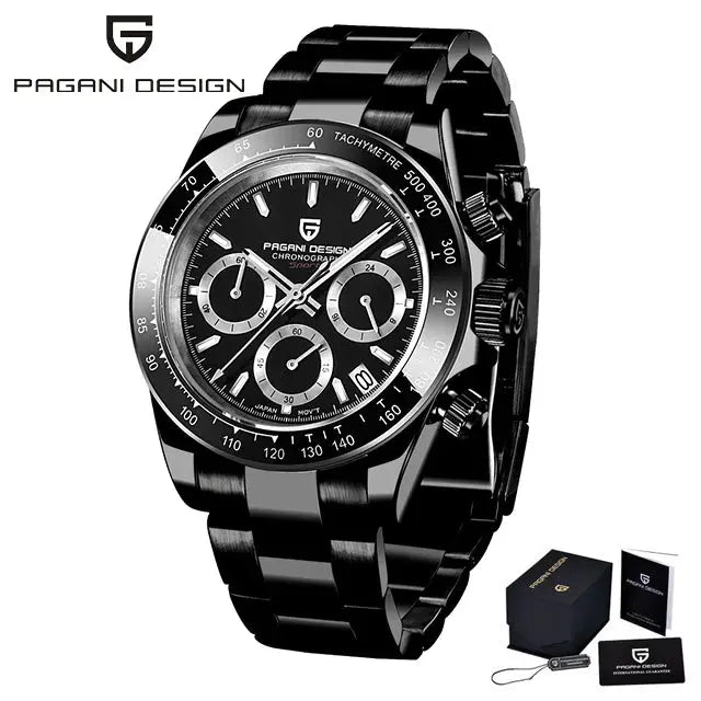 40mm New V2 PAGANI DESIGN Men's Quartz Watches Sapphire Retro Chronograph Stainless Steel Waterproof Watch Men Relogio Masculino luxecrown.co.uk
