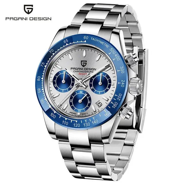 40mm New V2 PAGANI DESIGN Men's Quartz Watches Sapphire Retro Chronograph Stainless Steel Waterproof Watch Men Relogio Masculino luxecrown.co.uk