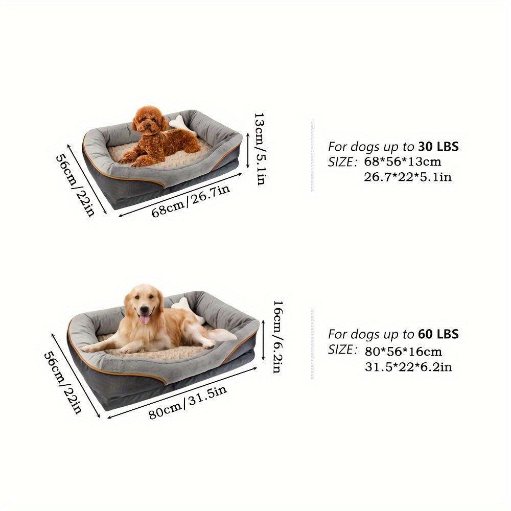 Orthopedic Memory Foam Dog Bed for Large Breeds - Washable Cover, Comfort Orthopedic Pet Sofa Bed with Removable Cushion, Ideal for Medium to Large Dogs & Cats Streetsharks