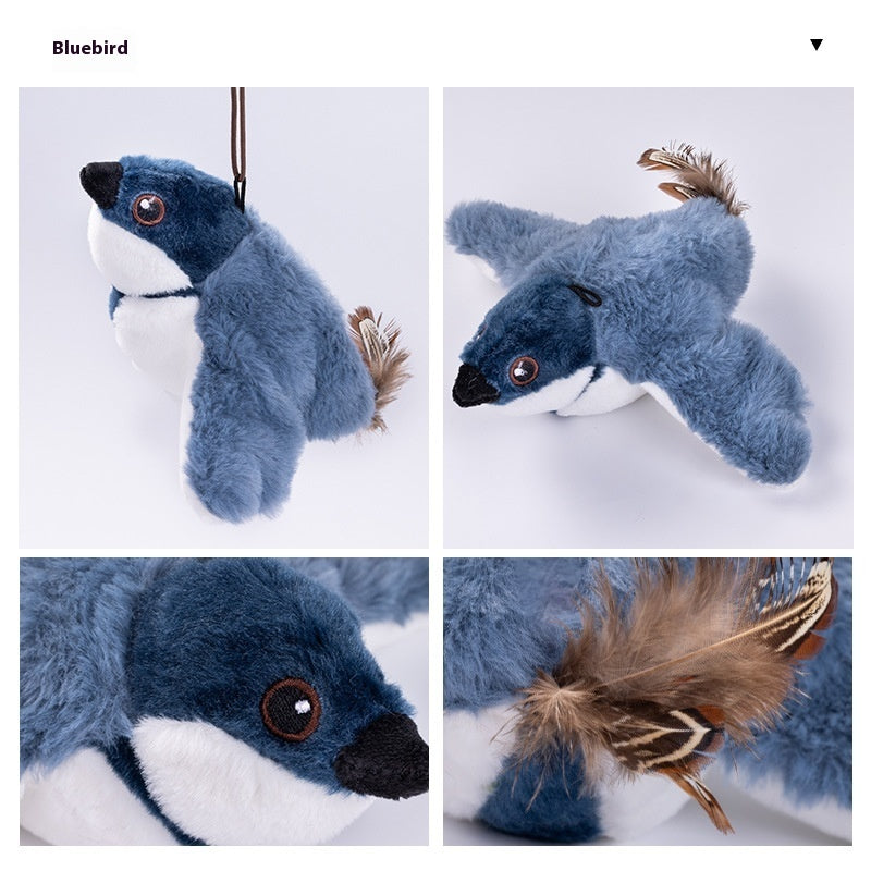 Interactive Cat Plush Toys For Indoor Cats Automatic Flapping Bird Cat Toy USB Rechargeable Electronic Pet Enrichment Toys StreetSharks
