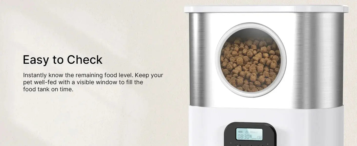 5L Large Capacity Automatic Cat Feeder For 2 Cat & Dog Timer Pet Feeder With Stainless Steel Bowl Pet Dry Food Auto Dispenser luxecrown.co.uk