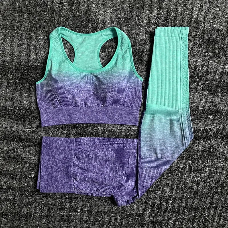 2/3/5PCS Seamless Women Yoga Set Workout Sportswear Gym Sports Suits Streetsharks