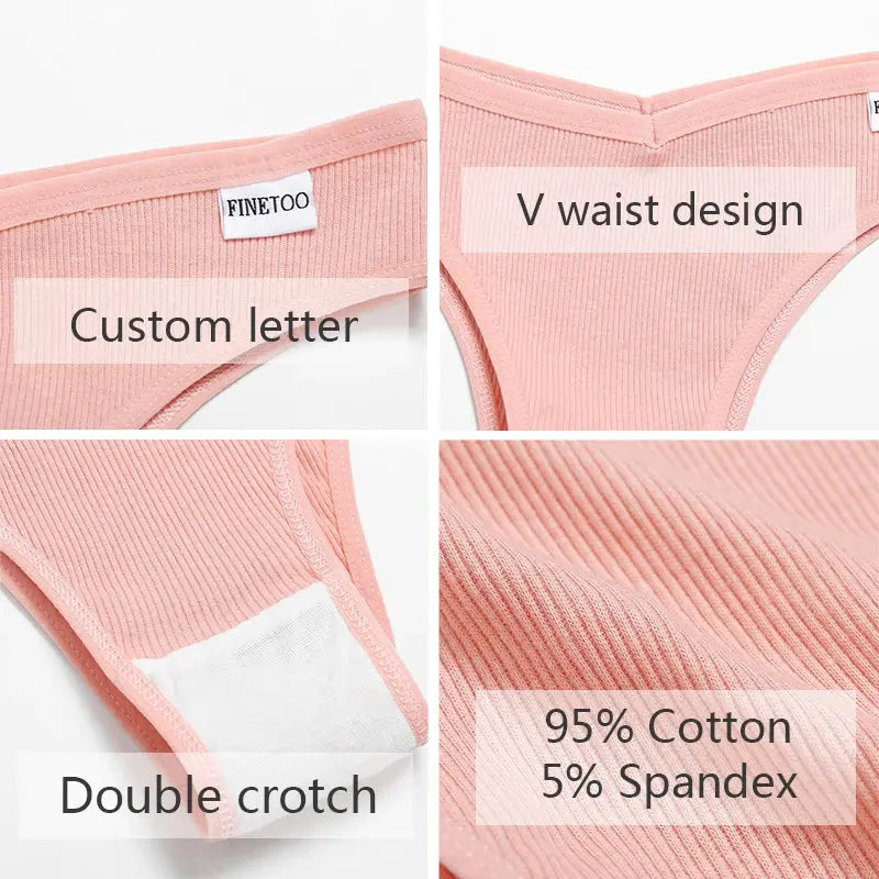 5Pcs/Set Women Cotton Brazilian Panties V Waist Female Underwear Comfortable Underwear Low Rise T-Back Bikini Girls Lingerie New luxecrown.co.uk