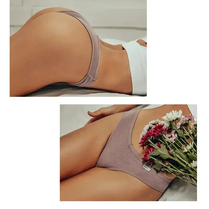 5Pcs/Set Women Cotton Brazilian Panties V Waist Female Underwear Comfortable Underwear Low Rise T-Back Bikini Girls Lingerie New luxecrown.co.uk