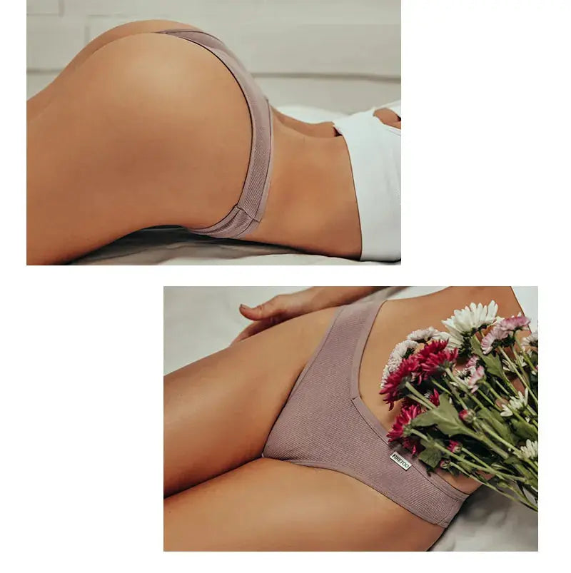 5Pcs/Set Women Cotton Brazilian Panties V Waist Female Underwear Comfortable Underwear Low Rise T-Back Bikini Girls Lingerie New luxecrown.co.uk