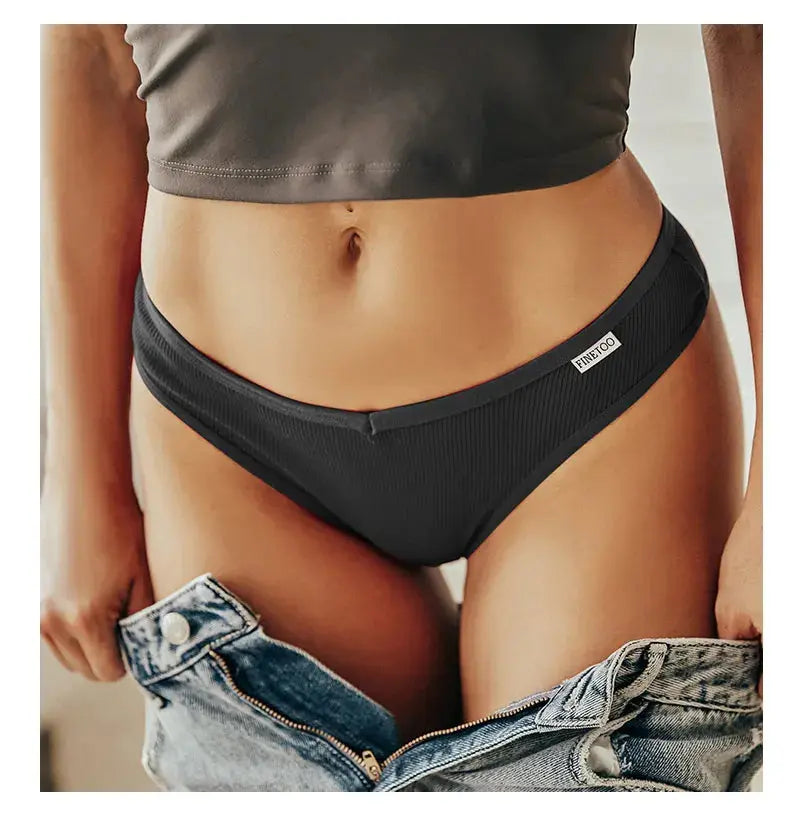 5Pcs/Set Women Cotton Brazilian Panties V Waist Female Underwear Comfortable Underwear Low Rise T-Back Bikini Girls Lingerie New luxecrown.co.uk