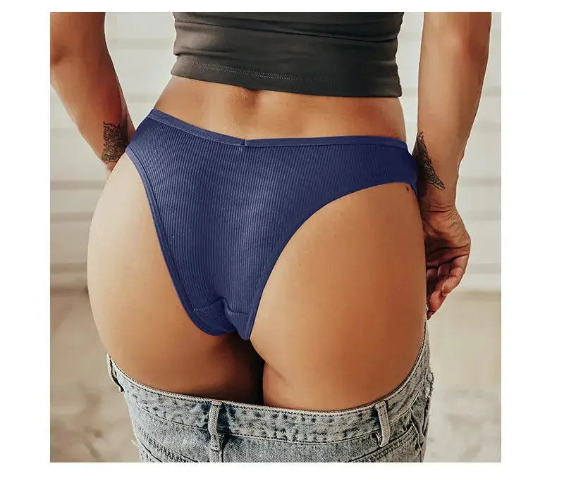 5Pcs/Set Women Cotton Brazilian Panties V Waist Female Underwear Comfortable Underwear Low Rise T-Back Bikini Girls Lingerie New luxecrown.co.uk