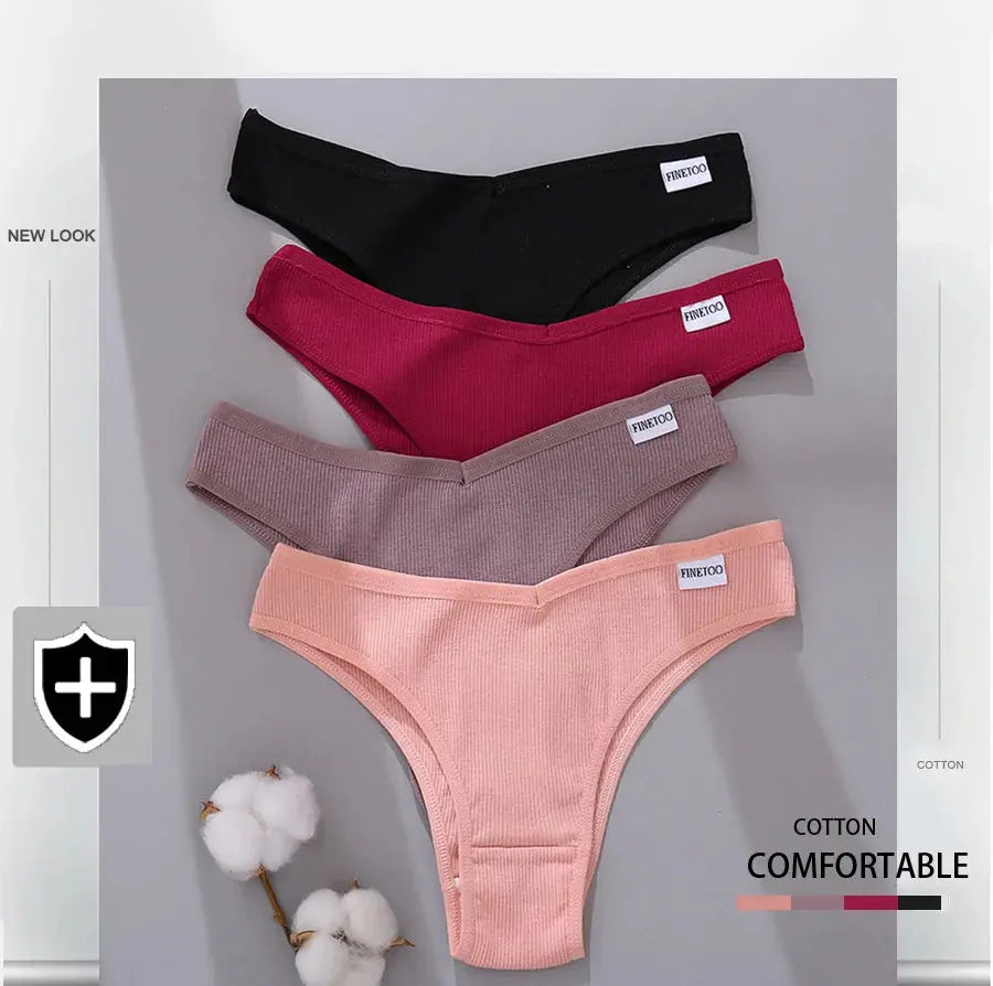 5Pcs/Set Women Cotton Brazilian Panties V Waist Female Underwear Comfortable Underwear Low Rise T-Back Bikini Girls Lingerie New luxecrown.co.uk