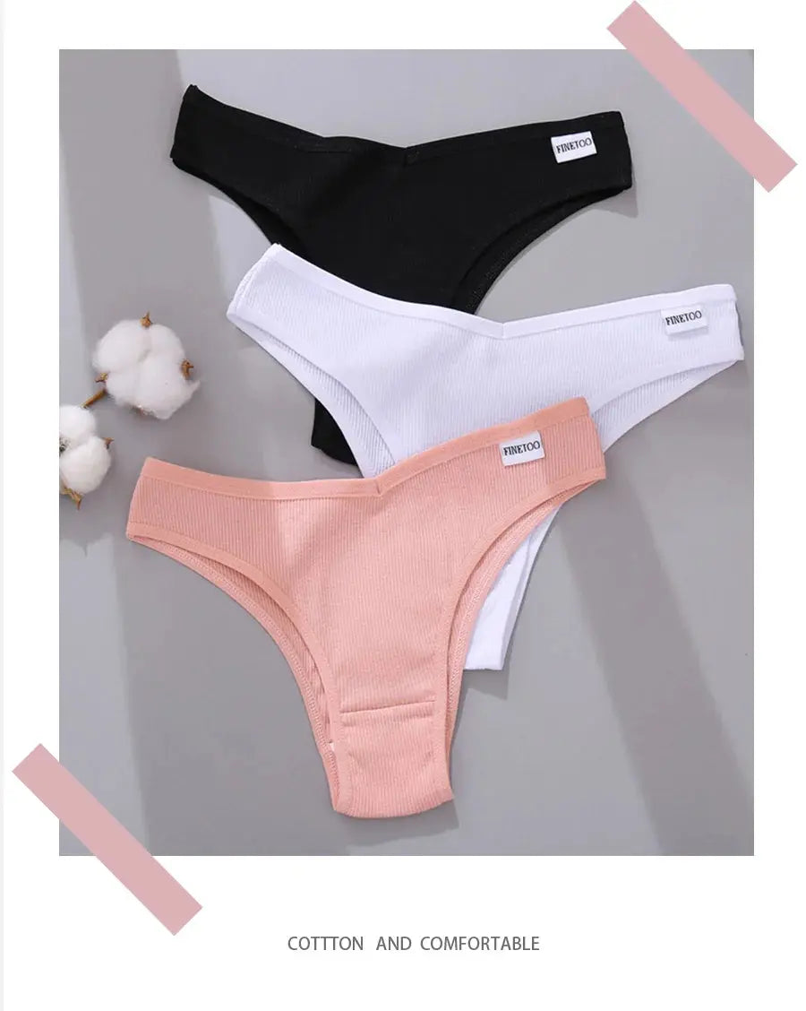 5Pcs/Set Women Cotton Brazilian Panties V Waist Female Underwear Comfortable Underwear Low Rise T-Back Bikini Girls Lingerie New luxecrown.co.uk