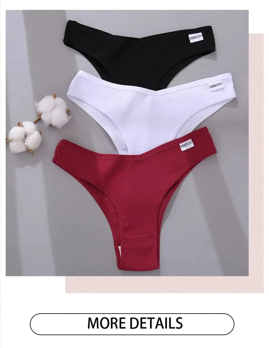 5Pcs/Set Women Cotton Brazilian Panties V Waist Female Underwear Comfortable Underwear Low Rise T-Back Bikini Girls Lingerie New luxecrown.co.uk