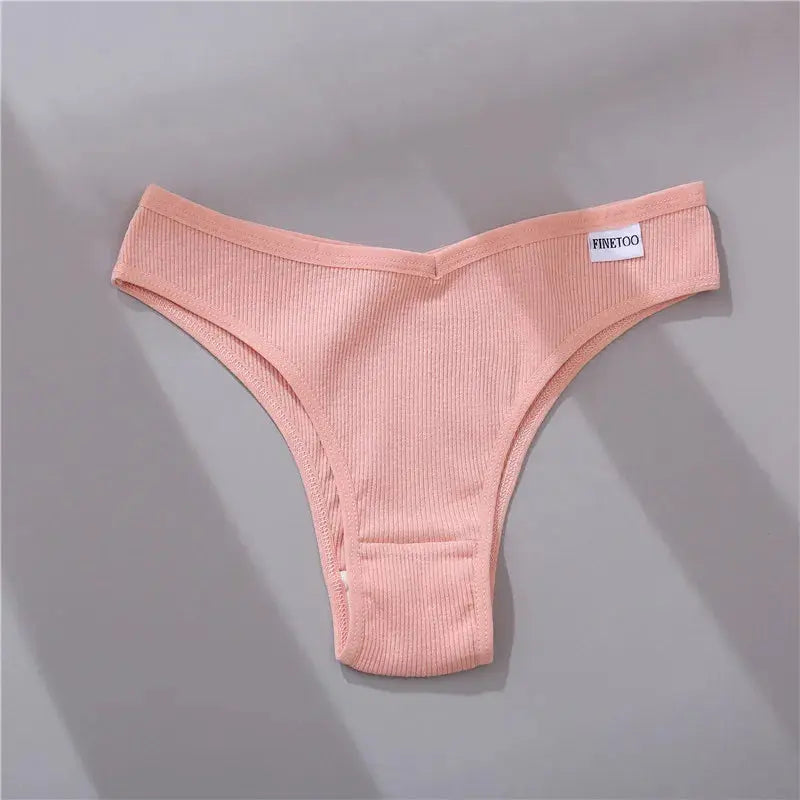 5Pcs/Set Women Cotton Brazilian Panties V Waist Female Underwear Comfortable Underwear Low Rise T-Back Bikini Girls Lingerie New luxecrown.co.uk