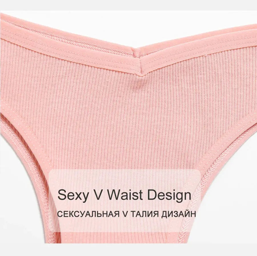 5Pcs/Set Women Cotton Brazilian Panties V Waist Female Underwear Comfortable Underwear Low Rise T-Back Bikini Girls Lingerie New luxecrown.co.uk