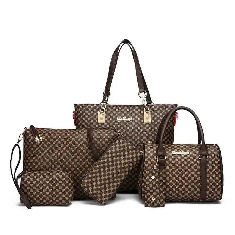6 Pcs Women's Bag Fashion Handbag Sets Shoulder Crossbody Bag For Women Commuting Female Boston Bag Wallet