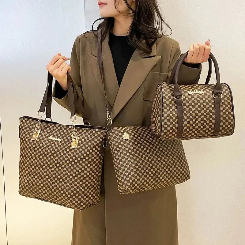 6 Pcs Women's Bag Fashion Handbag Sets Shoulder Crossbody Bag For Women Commuting Female Boston Bag Wallet luxecrown.co.uk