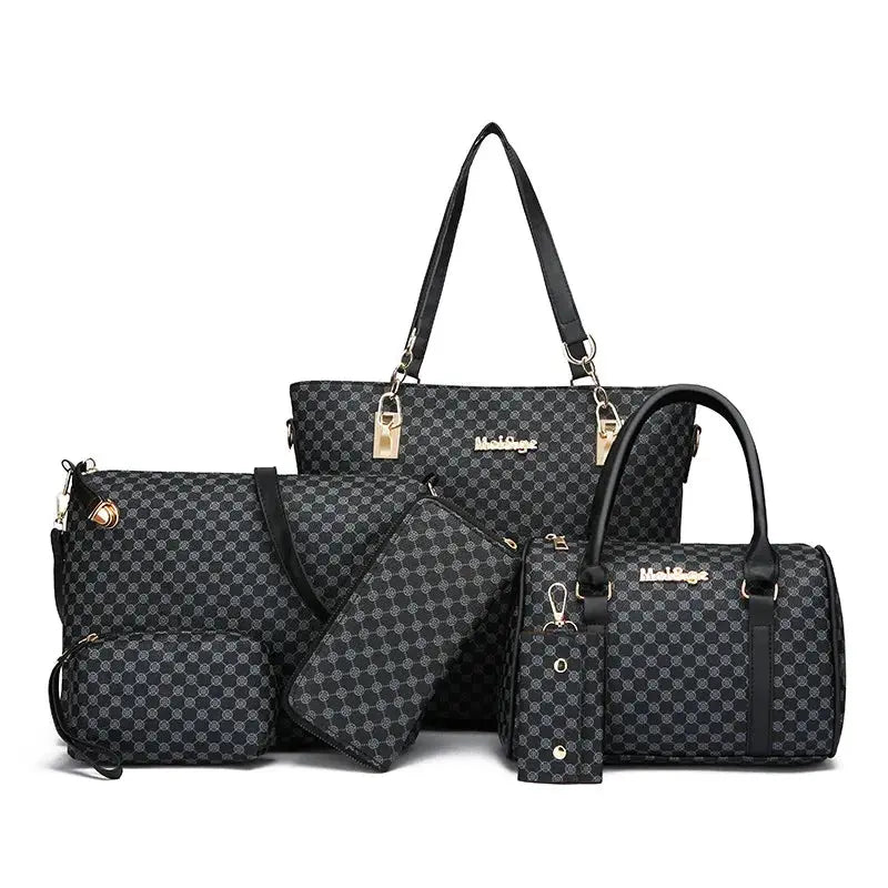 6 Pcs Women's Bag Fashion Handbag Sets Shoulder Crossbody Bag For Women Commuting Female Boston Bag Wallet luxecrown.co.uk