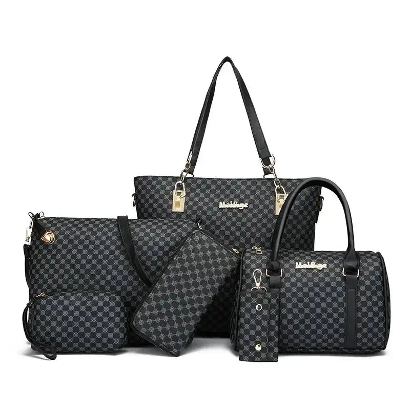 6 Pcs Women's Bag Fashion Handbag Sets Shoulder Crossbody Bag For Women Commuting Female Boston Bag Wallet luxecrown.co.uk