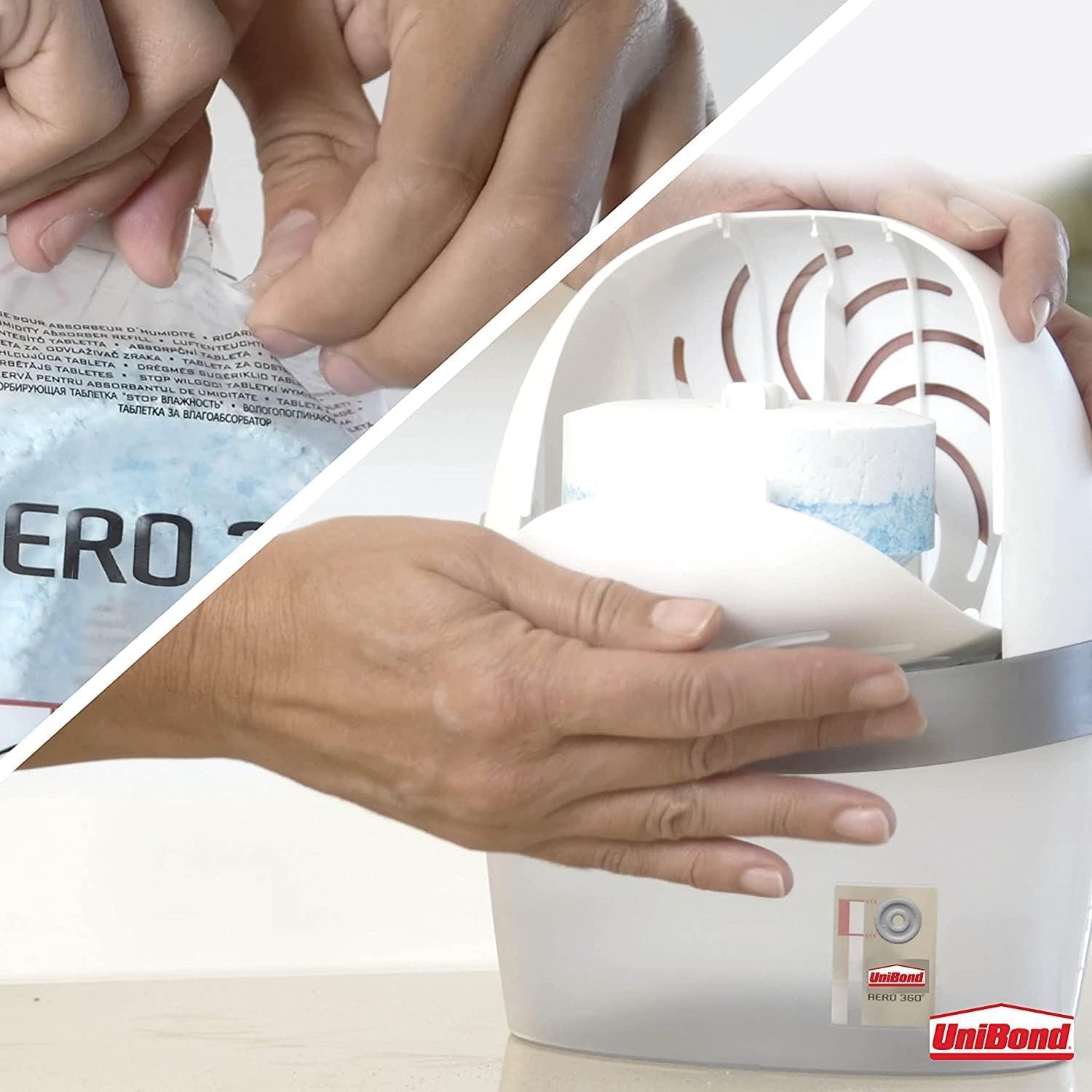 UniBond AERO 360° Moisture Absorber Neutral Refill Tab, ultra-absorbent and odour-neutralising, for AERO 360° Dehumidifier, Condensation Absorbers, 450 g ( Pack of 4) Streetsharks