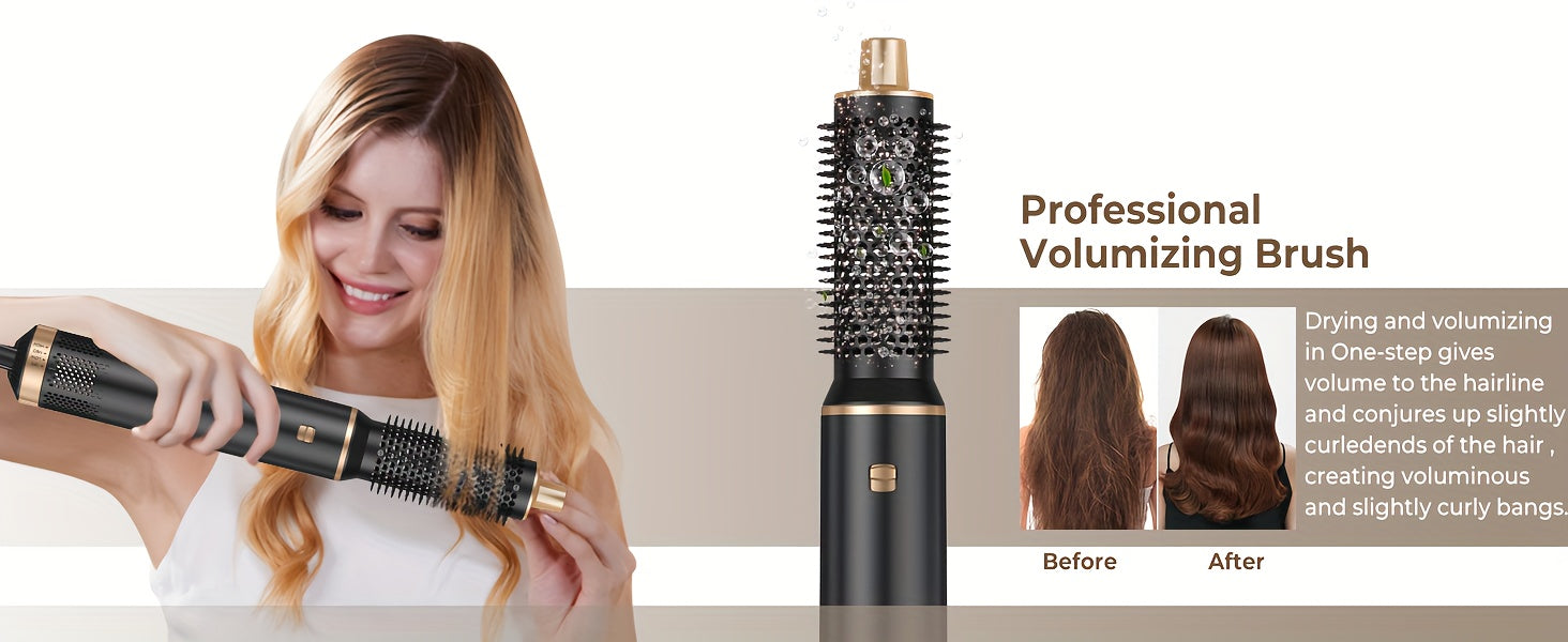 5-in-1 Hot Air UKLISS Styling Brush, Multi-Functional Hair Styling Tools with Replaceable Brush Heads for Women DT Streetsharks