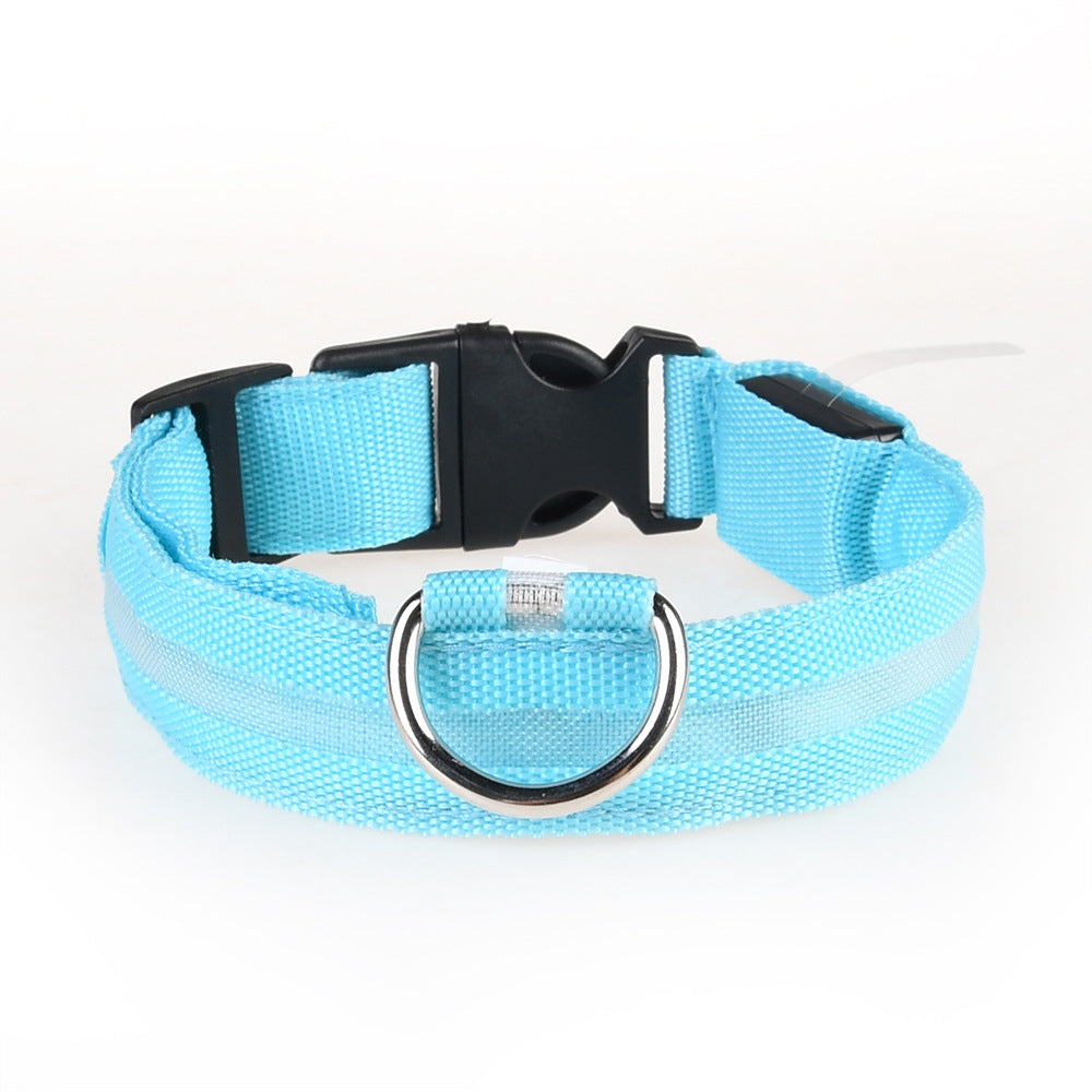 Pet Dogs Adjustable Luminous Collar For Night Safety - Striped Glow-in-the-Dark Collar For Night Walking Streetsharks
