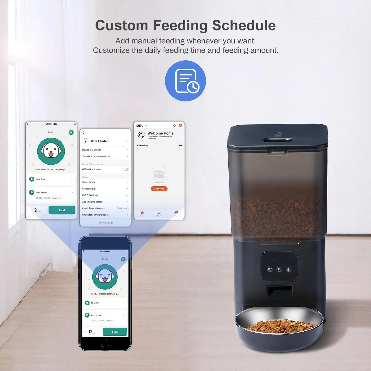 6L Dog Automatic Feeder Transparent Pet Smart Feeder 2L Cats Dispenser Feeding Bowl Remote Tuya WIFI Control Dry Food Pet Feeder luxecrown.co.uk
