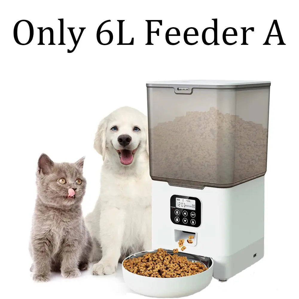 6L Dog Automatic Feeder Transparent Pet Smart Feeder 2L Cats Dispenser Feeding Bowl Remote Tuya WIFI Control Dry Food Pet Feeder luxecrown.co.uk