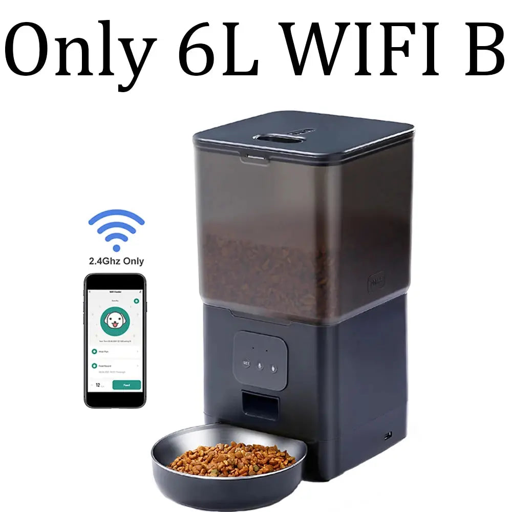 6L Dog Automatic Feeder Transparent Pet Smart Feeder 2L Cats Dispenser Feeding Bowl Remote Tuya WIFI Control Dry Food Pet Feeder luxecrown.co.uk