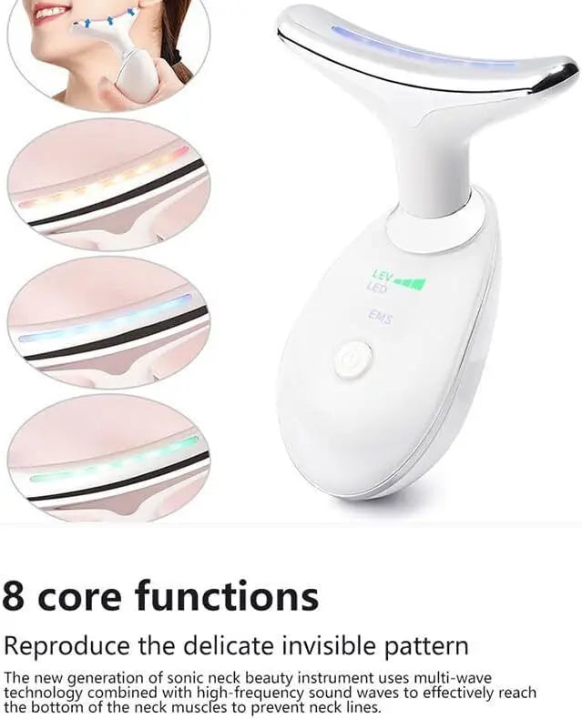 7 Colours Neck Face Lifting Massager Skin Tighten Device LED Anti Wrinkle Beauty StreetSharks