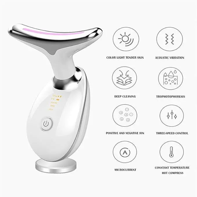 7 Colours Neck Face Lifting Massager Skin Tighten Device LED Anti Wrinkle Beauty StreetSharks