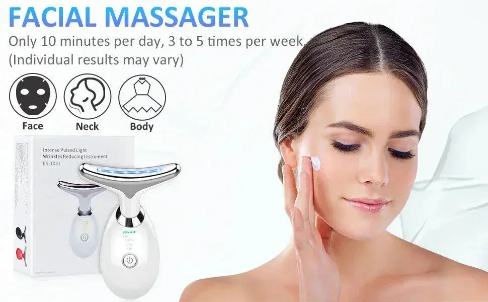 7 Colours Neck Face Lifting Massager Skin Tighten Device LED Anti Wrinkle Beauty StreetSharks