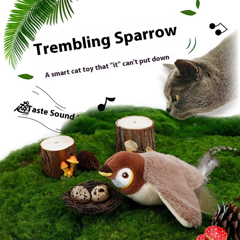 Interactive Cat Plush Toys For Indoor Cats Automatic Flapping Bird Cat Toy USB Rechargeable Electronic Pet Enrichment Toys StreetSharks