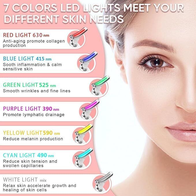 7 Colours Neck Face Lifting Massager Skin Tighten Device LED Anti Wrinkle Beauty StreetSharks