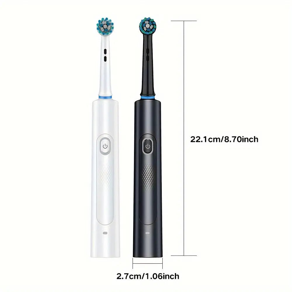 8 Interchangeable Heads Electric Toothbrush, Soft and Gentle for Adults, 3 Modes, Travel-Friendly Oral Care DT Streetsharks