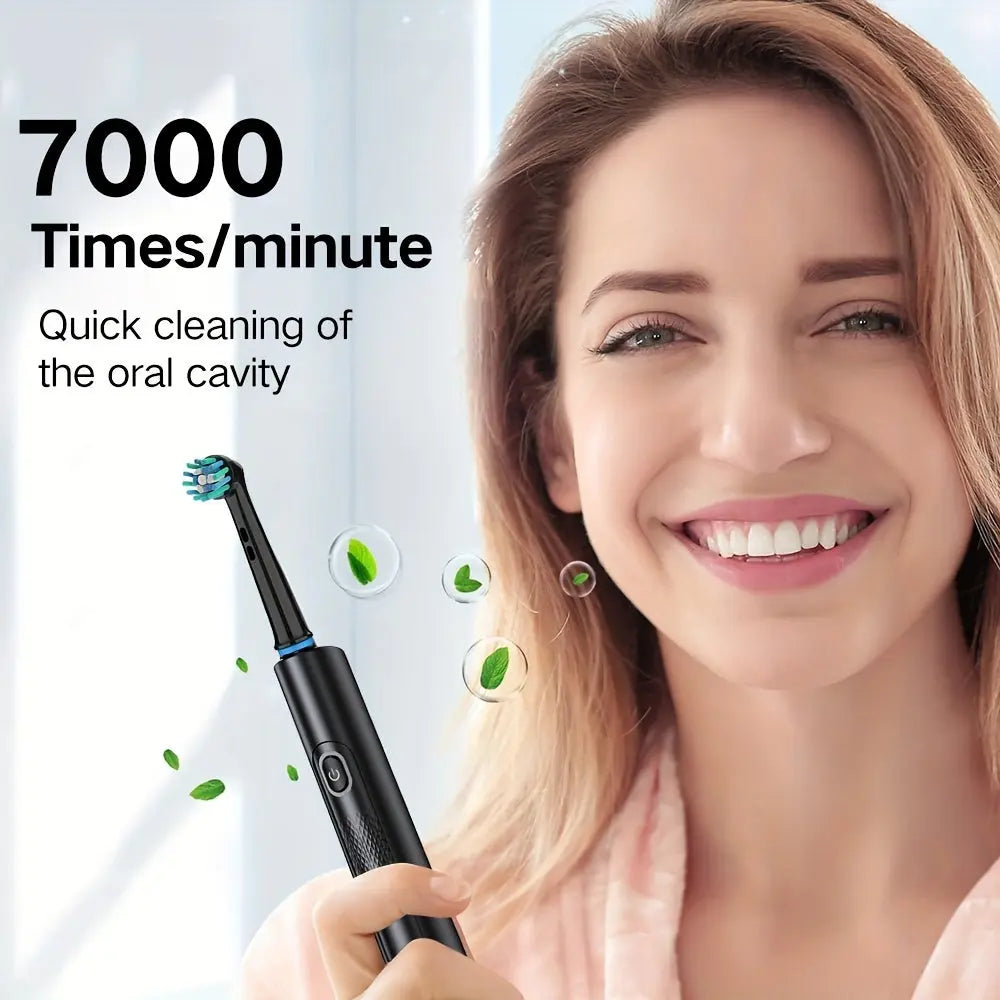 8 Interchangeable Heads Electric Toothbrush, Soft and Gentle for Adults, 3 Modes, Travel-Friendly Oral Care DT Streetsharks