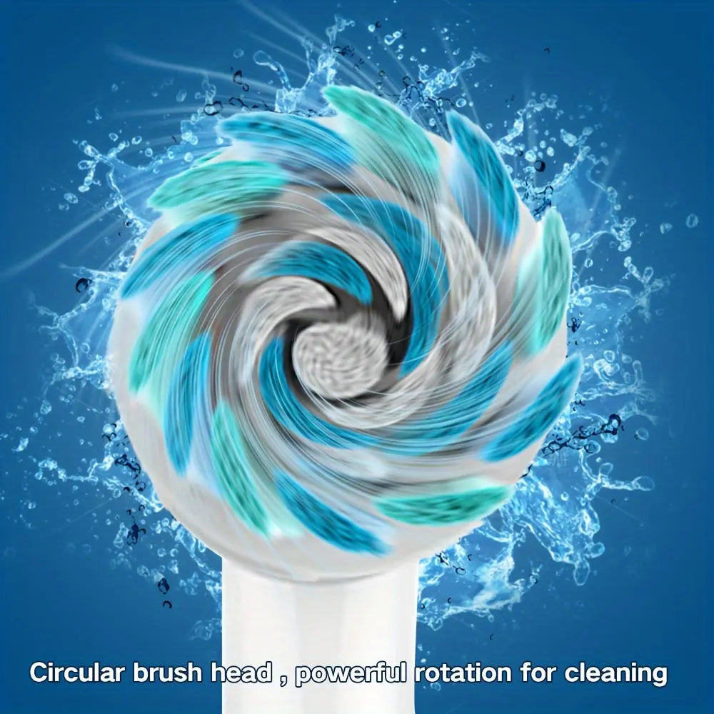 8 Interchangeable Heads Electric Toothbrush, Soft and Gentle for Adults, 3 Modes, Travel-Friendly Oral Care DT Streetsharks