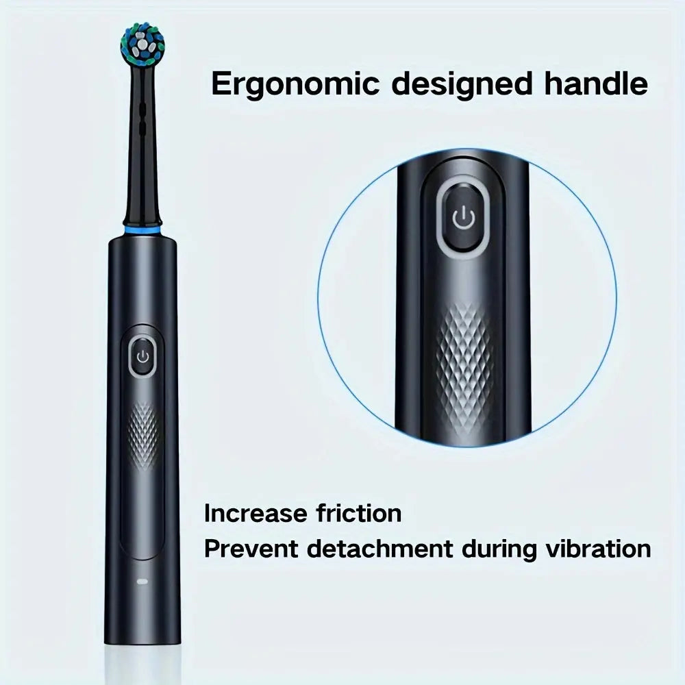 8 Interchangeable Heads Electric Toothbrush, Soft and Gentle for Adults, 3 Modes, Travel-Friendly Oral Care DT Streetsharks