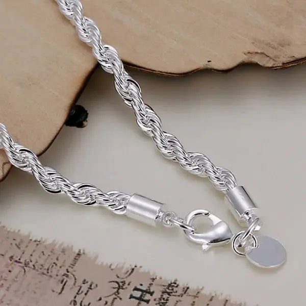 925 Sterling Silver Exquisite Solid Chain Bracelet Fashion Charm Women Men Solid Wedding Cute Simple Models Jewelry Streetsharks