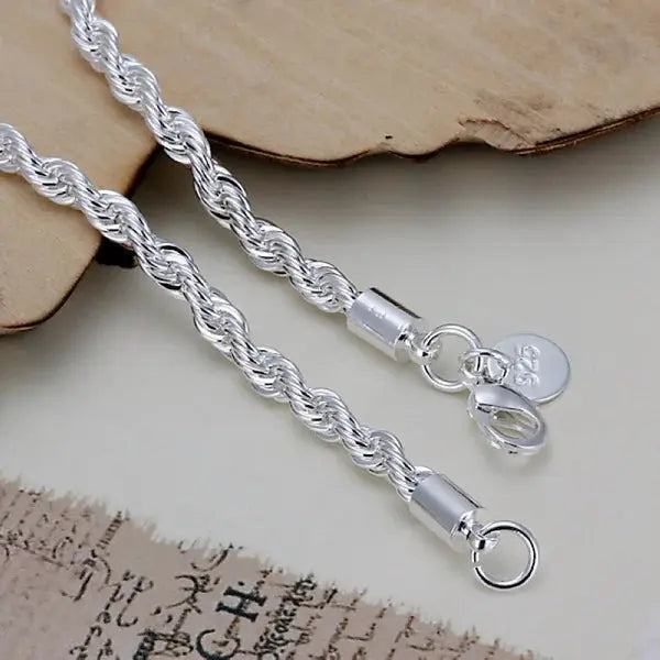 925 Sterling Silver Exquisite Solid Chain Bracelet Fashion Charm Women Men Solid Wedding Cute Simple Models Jewelry Streetsharks