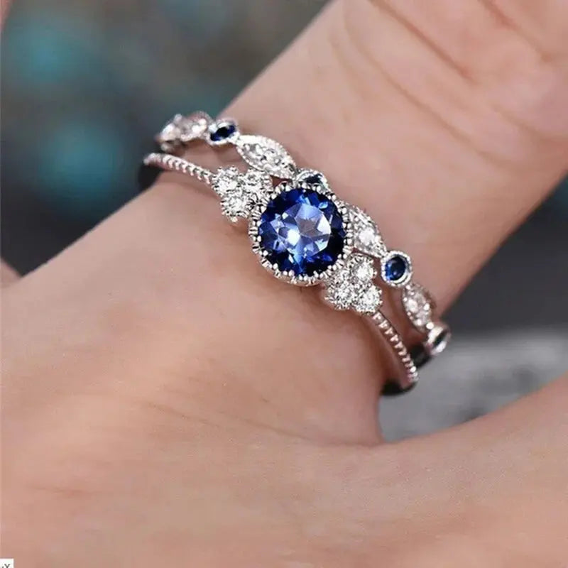 925 Sterling Silver Ring Set with Emerald Zircon Crystals for Women Engagement Wedding Glamour Jewelry Gifts Streetsharks